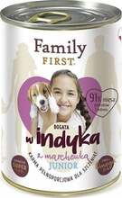 Märgtoit kutsikatele Family First Junior kalkuni ja porgandiga, 400 g