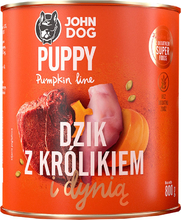Konserv koertele John Dog Pumpkin Puppy metssiga, küülik ja kõrvits, 800 g