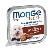 Märgtoit koertele Monge Fresh, veiselihapasteet, 100 g
