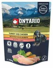 Märgtoit koertele Ontario Dog Turkey & Chicken with Vegetables in Broth, 300 g