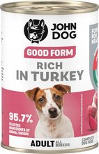 Konserv koertele John Dog Good Form kalkuniga, 400 g