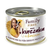Märgtoit koertele Family First Adult Small kanaliha ja peediga, 200 g
