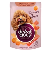 Konserv koertele Delickcious lõhe ja porgandiga, 85 g
