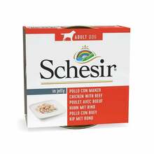 Märgtoit koertele Schesir in jelly Chicken with beef, 150 g