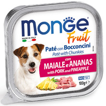 Märgtoit koertele Monge Fruit Dog pasteet sealiha ja ananassiga, 100 g