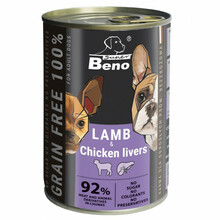 Märgtoit koertele Certech Super Beno lambaliha ja kanamaksaga, 415 g