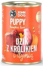 Konserv koertele John Dog Pumpkin Puppy Wild boar with rabbit and pumpkin, 400 g