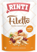 Märgtoit koertele Rinti Filetto kanafilee südametega, 100 g