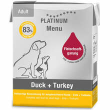 Pasteet koertele Platinum Menu Adult Duck + Turkey, 185 g