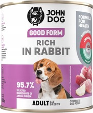 Konserv koertele John Dog Good Form küülikulihaga, 800 g