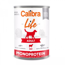 Märgtoit koertele Calibra Life Dog Adult veiselihaga ja porgandiga, 400 g