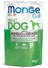 Märgtoit koertele Monge Grill lambaliha ja köögiviljadega, 100 g
