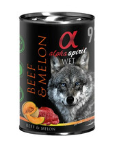 Konserv koertele Alpha Spirit Wet veiseliha ja meloniga, 400 g