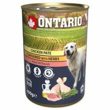 Konserv koertele Ontario Dog Adult Chicken Pate ürtidega, 400 g