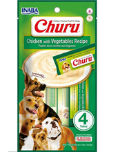 Maius koertele Inaba Churu kana ja köögiviljadega, 4x14 g