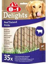 Maius koertele Tetra 8in1 Delights Twisted Beef Sticks, veiseliha, 35 tk