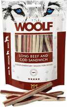 Maiustus koertele Woolf Long Beef and Cod Sandwich, 100 g