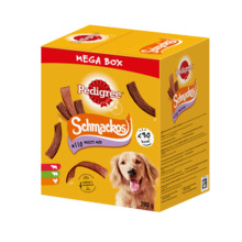Pedigree Mega Box Schmackos veise-, lamba- ja linnulihaga, 790 g