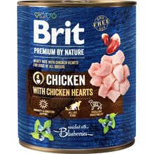 Märgtoit koertele Brit Premium by Nature Chicken with Hearts, 800 g