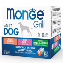 Konservtoit koertele Monge Grill Mix lambaliha, sealiha ja lõhega, 12 x 100 g