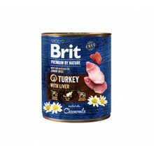 Konserv koertele Brit Premium by Nature Turkey with Liver, 800 g
