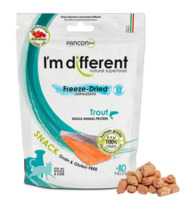 Löofri kuivatatud forelli maiused koertele ja kassidele I'm Different, 40 g