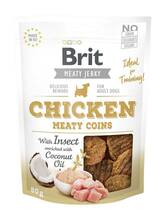 Maius koertele Brit Jerky Chicken Meaty Coins kanaga, 80g