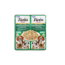 Inaba Dog Twin kana köögiviljadega puljongis, maius koertele, 2x40g