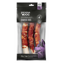 Maiustus koertele PrimaDog ribid pardilihaga, 17 cm, 210 g, 3 tk
