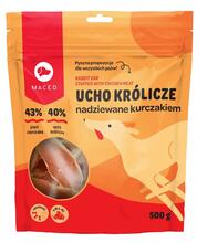 Maiustus koertele Maced küüliku kõrvad kanalihaga, 500 g