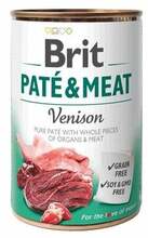 Märgtoit koertele Brit Pate & Meat hirvelihaga, 400 g