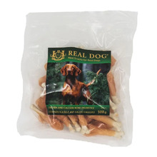 Maiustus koertele Real Dog Snack kanakoib kaltsiumiluu peal, 500 g