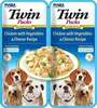 Maiustus koertele Inaba Dog Twin kanaliha, köögiviljade ja juustuga puljongis, 2x40 g