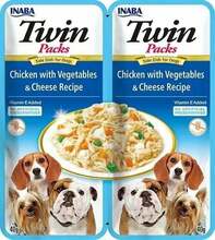 Maiustus koertele Inaba Dog Twin kanaliha, köögiviljade ja juustuga puljongis, 2x40 g