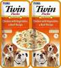 Maius koertele Inaba Dog Twin kana, köögiviljad ja veiseliha puljongis, 2x40 g