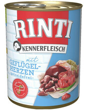 Konserv koertele Rinti Kennerfleisch kodulinnusüdamed, 400 g