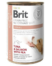 Märgtoit koertele Brit Veterinary Diet Renal tuunikala, lõhe ja hernes, 400 g
