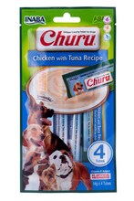 Maius koertele Inaba Churu kana ja tuunikalaga, 4x14 g