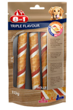Maiustus koertele 8in1 Triple Flavour Rolls, 113 g