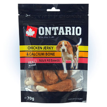 Koerte maiused Ontario Chicken Jerky & Calcium Bone, 70 g