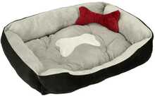 Lemmikloomavoodi Ikonk, 60 x 45 x 15 cm, valge/must/hall