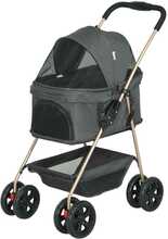Koerte jalutuskäru PawHut, 3 in 1, mini koertele kuni 4 kg, hall