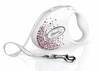 Jalutusrihm Flexi Glam Splash S, 3 m, valge/roosa