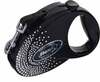 Automaatne jalutusrihm Flexi Glam Splash Crystal M, 5 m, must