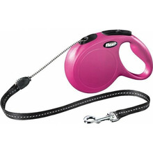 Automaatne jalutusrihm Flexi New Classic M, 5 m, kuni 20 kg, roosa