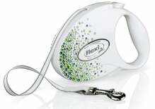 Jalutusrihm Flexi Glam Splash Leaf M, 5 m, valge