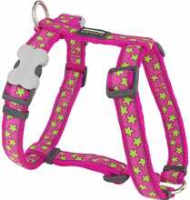 Rakmed Dingo Style Stars Lime on Hot Pink, L, 45-66 cm, 36-59 cm