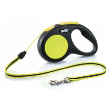 Jalutusrihm Flexi New Classic Neon S, 5 m, kuni 12 kg, must/kollane