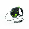 Automaatne jalutusrihm Flexi Black Design XS, 3 m, kuni 8 kg, roheline