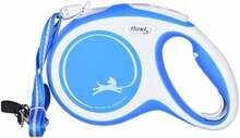 Jalutusrihm Flexi New Comfort M, 8 m, sinine/valge